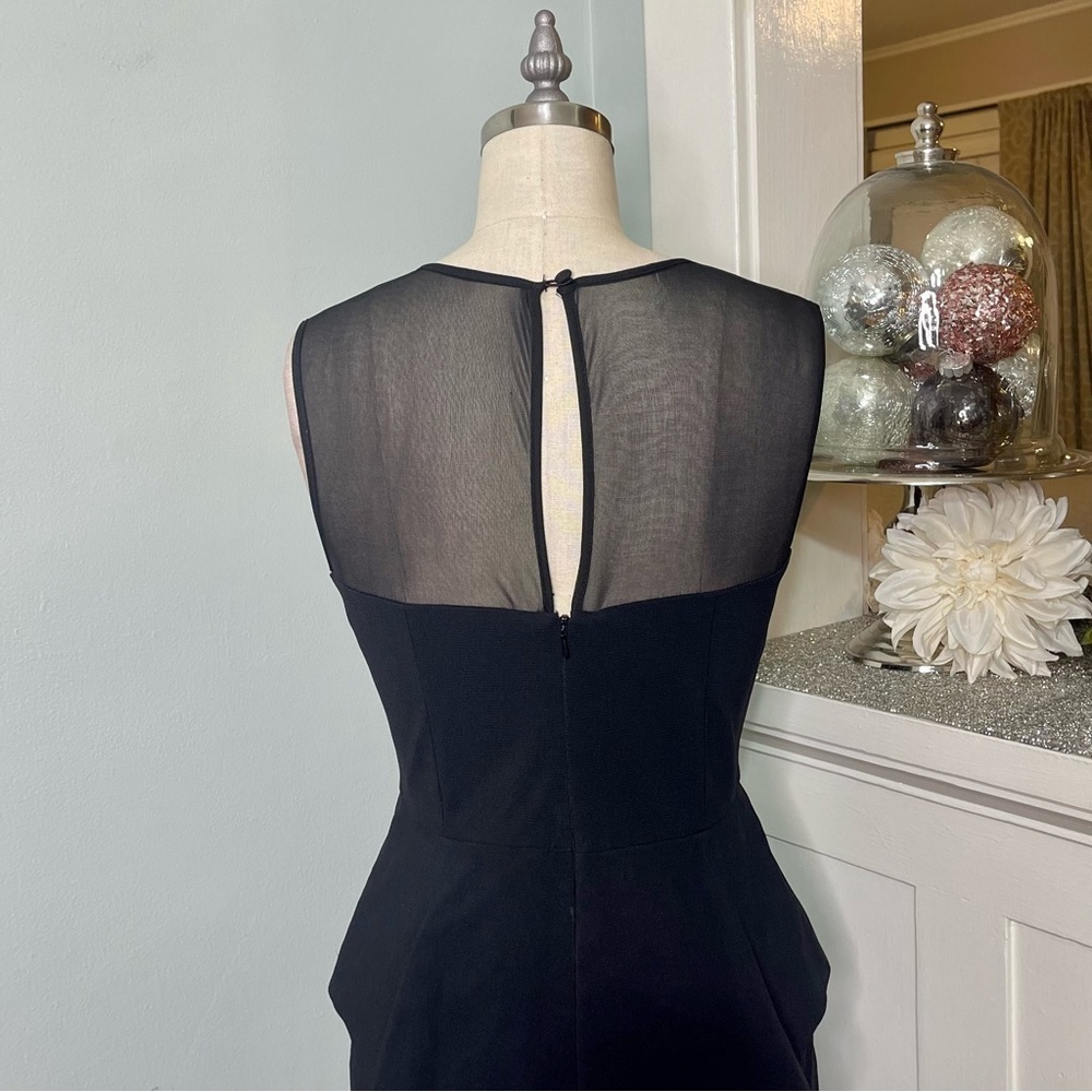 NWT Cache Black Illusion Mesh Peplum Sheath Cockt… - image 9